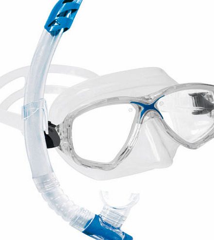 Cressi Mens Cressi Marea VIP Snorkel Set - Clear/Blue