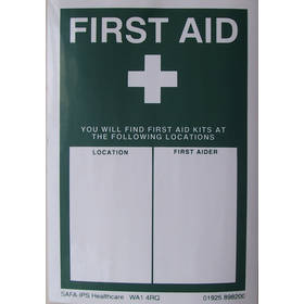 Self Adhesive First Aid is Located Sign