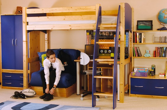 Cresta Two Drawer Chest - Blue and Honey Finish