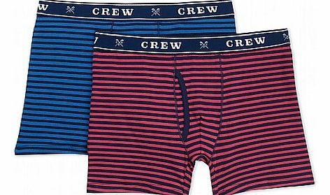 Crew Clothing 2 Pack Double Stripe Boxer Shorts