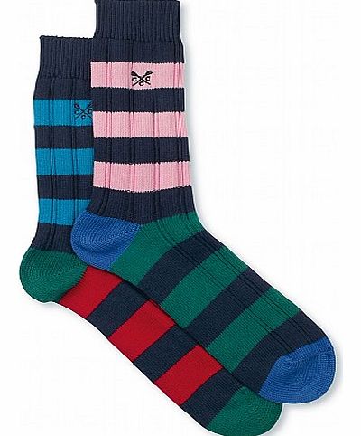 Crew Clothing 2 Pack Rugby Stripe Socks