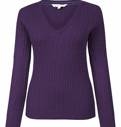 Crew Clothing Cashmere Cable V-Neck Jumper