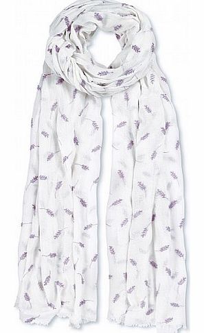 Crew Clothing Lavender Embroidered Scarf