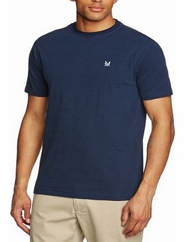 Mens Classic Crew Neck Short Sleeve T-Shirt, Blue (Navy), Small