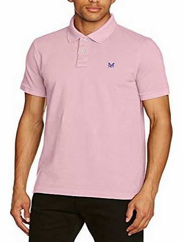 Crew Clothing Mens Classic Pique Short Sleeve Polo Shirt, Classic Pink, Large