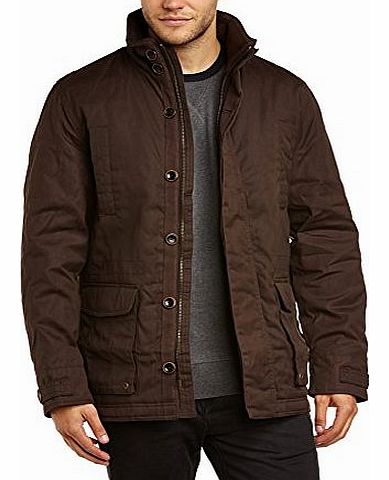Crew Clothing Mens Hudson Wax Long Sleeve Jacket, Brown (Chocolate), Medium
