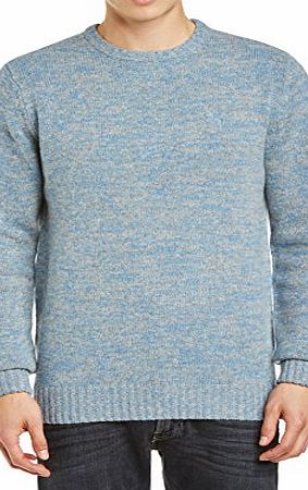 Crew Clothing Mens Trail Crew Neck Long Sleeve Jumper, Blue (Indigo/Grey), Large
