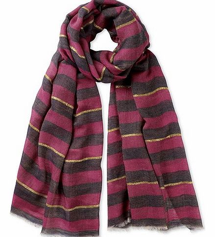 Crew Clothing Stripe Lurex Scarf