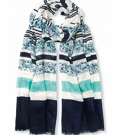 Crew Clothing Watercolour Ditsy Stripe Scarf