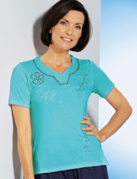 NECK T-SHIRT WITH EMBROIDERY