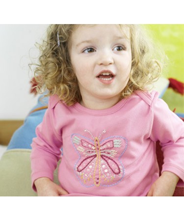 Crib Butterfly embroidered long sleeve t-shirt