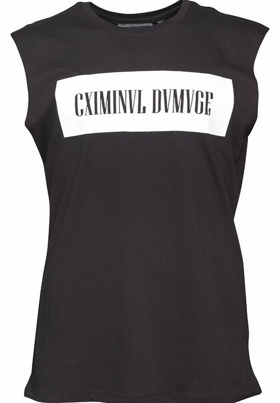 Criminal Damage Mens Box Sleeveless T-Shirt Black