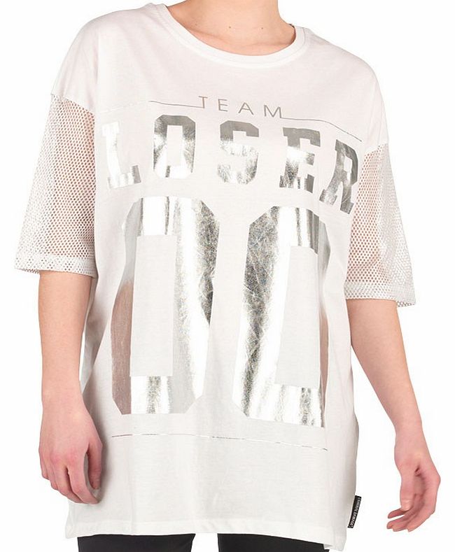 Criminal Damage Womens Loser T-Shirt White/Silver