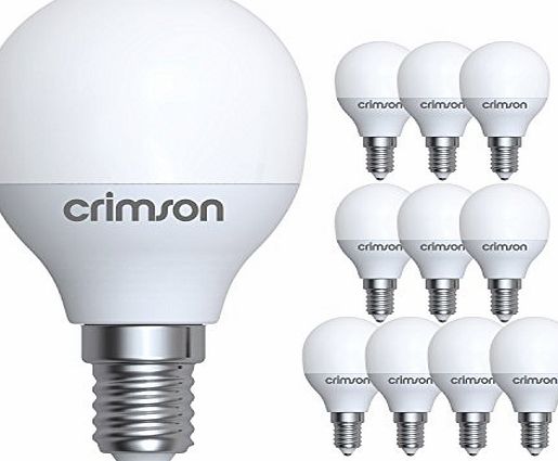 CRIMSON Golf Light Bulbs LED E14 5W Small Screw G45 Warm White 450 lm 3000K Replaces 40-60 W Incandescent Light Bulbs Pack of 10