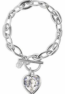 Cristalina Chunky Toggle Clasp Bracelet with Swarovski Heart Crystal 18.5cm Long