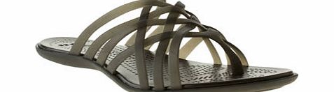Crocs Black Huarache Flip Flop Sandals