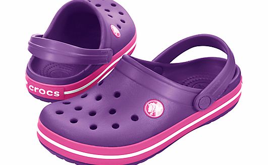 Crocs Kids Crocband Clogs, Pink/Purple