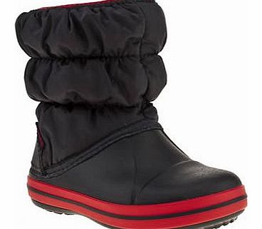 kids crocs navy & red winter puff boot boys