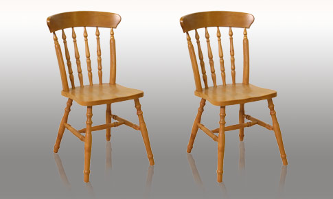 croft pine veneer pair of chairs