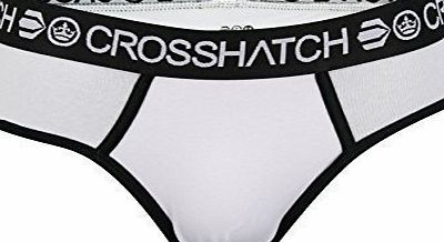 Crosshatch Ablazing Plain Fitted Briefs Shorts White M