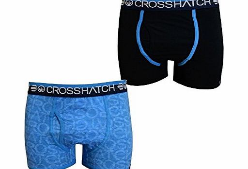Crosshatch All Print Pack of 2 Boxer Trunk Shorts Blue S