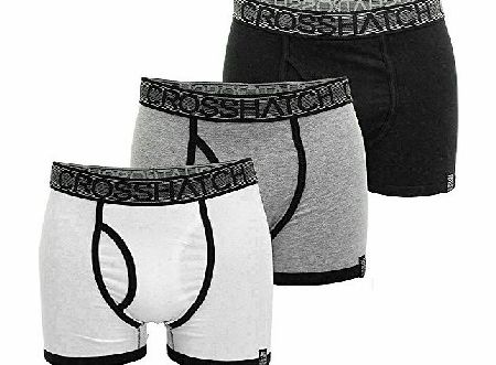 Crosshatch Classico ( Pk of 3 ) Boxer Shorts - White/Grey/Black L