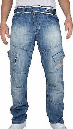  - Light Wash Corona Belted Jeans - Mens - Size: 30W x 30L