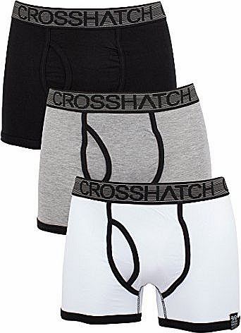 Crosshatch  Mens 3 Pack Classico Trunks, Multicoloured, Large