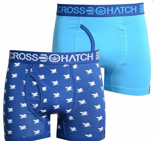 Crosshatch Emberwing ( Pk of 2 ) Boxer Shorts - Blue L