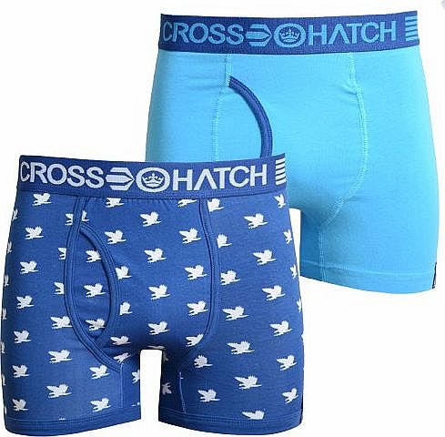 Crosshatch Emberwing ( Pk of 2 ) Boxer Shorts - Blue XL