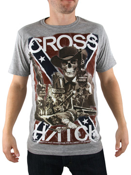 CrossHatch Grey Rebel Skull T-Shirt