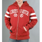 Mens Capone Fake Fur Lined Zip Thru Hoody Red