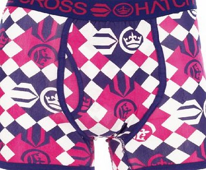Crosshatch Mens Checkers Checkered Boxer Shorts Purple XL