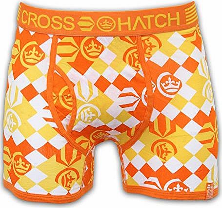 Crosshatch Mens Crosshatch Underwear CHECKERS Orange X Large
