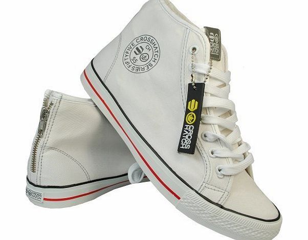 Crosshatch Mens Designer Crosshatch Libretto Canvas High tops In White