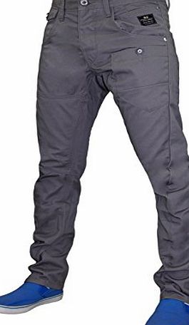 Crosshatch Mens Designer Crosshatch Trousers Banana leg Twisted Engineered Skinny Jeans (30WX30L, Kractas - Charcoal)
