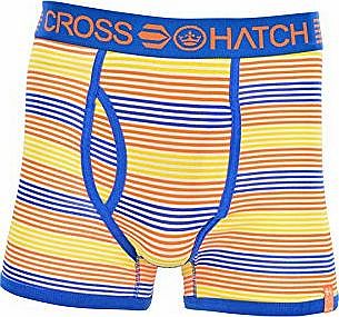 Crosshatch Mens ``Megahertz`` Stripe Boxer Shorts Nautical Blue Medium
