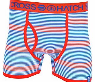 Crosshatch Mens ``Megahertz`` Stripe Boxer Shorts Pillar Box Red Large