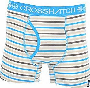 Crosshatch Mens ``Plasma`` Stripe Boxer Shorts Neon Blue Medium
