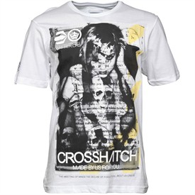 CrossHatch Mens Sleeze Skull T-Shirt White