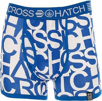 Crosshatch Mens Typos Graphic Print Boxer Shorts Azure XL