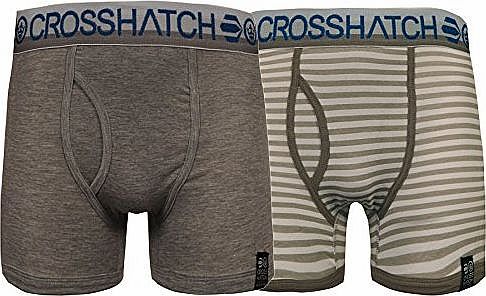 Crosshatch New Mens 2 Pack Crosshatch Cotton Boxer Short Underwear Trunks Briefs Size S-XXL