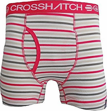 Crosshatch NEW MENS DESIGNER CROSSHATCH PLASMA STRIPED NEON WAISTBAND BOXER SHORT TRUNKS (M, PINK)