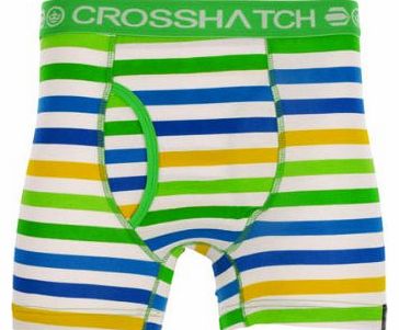 Crosshatch Prismatico Striped Boxer Shorts Green M