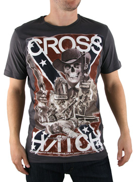 CrossHatch Shadow Grey Rebel Skull T-Shirt