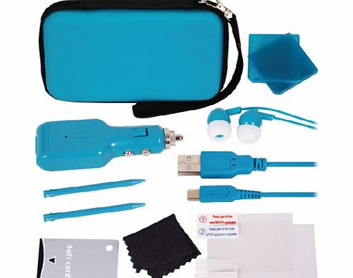 Crown Deluxe 12-in-1 Accessory Pack: Blue (Nintendo 3DS)
