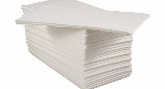 Crown Supplies Pack of 50 Luxury White Paper Airlaid Disposable Paper Hand Towels - 8 Fold