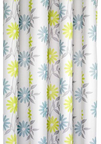 Scribble Flower Textile Shower Curtain, 1800 x 1800mm