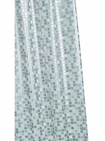 Croydex Silver Mosaic PVC Shower Curtain