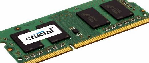 Crucial 2GB, 204-pin SODIMM, DDR3 PC3-10600 memory module